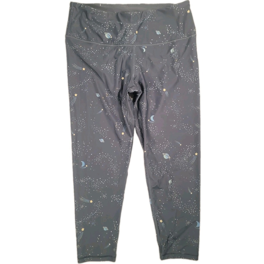 Victoria Sport Leggings Womens XL Celestial Galaxy Space Stars 7/8 Tight Pants